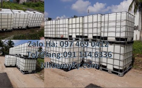 tank nhựa 1000l đựng bột giặt thùng nhựa 1000L đựng axit, bồn đựng dầu nhớt 1000L, Tank nhựa trắng