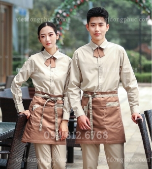 Đồng phục nhà hàng ăn uống trẻ trung, bền đẹp - Miễn phí thiết kế