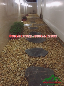 Sỏi tự nhiên trang trí sân vườn, rải lối đi sân vườn