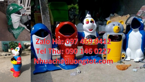 Thùng rác thú thùng rác nhựa composite, thùng rác cá heo, thùng rác hình con vật, Thùng đựng rác, t