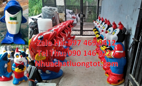 Thùng rác thú thùng rác nhựa composite, thùng rác cá heo, thùng rác hình con vật, Thùng đựng rác, t