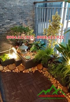 Sỏi tự nhiên trang trí sân vườn, rải lối đi sân vườn