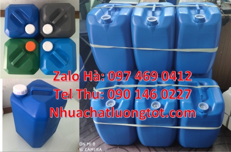 Can 20 lít vuông xanh đựng hóa chất, can 25l đựng nước mắm, can vuông 30 lít đựng thuốc thú y, can 1