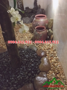 Sỏi tự nhiên trang trí sân vườn, rải lối đi sân vườn