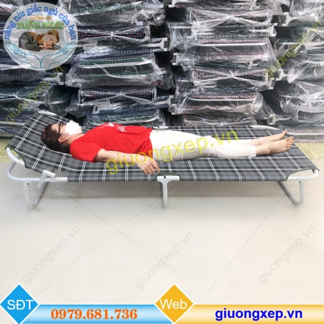 Giường gấp vải bạt lưới thoáng tại hà nội- freeship + tặng gối, bịt mắt ngủ