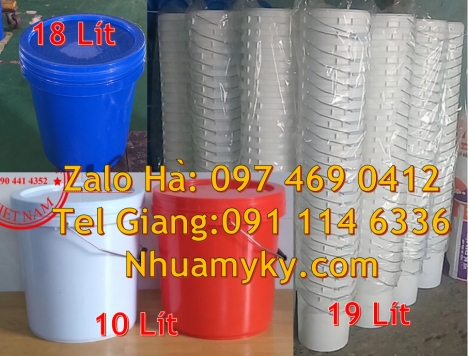 Xô nhựa 20 lít, lon nhựa 1l đựng sơn, thùng nhựa 3.8l đựng phân bón, xô nhựa 18l đựng gạo Nơi bán