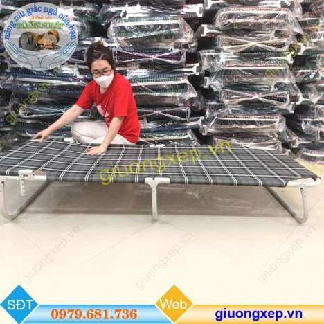 Giường gấp vải bạt lưới thoáng tại hà nội- freeship + tặng gối, bịt mắt ngủ