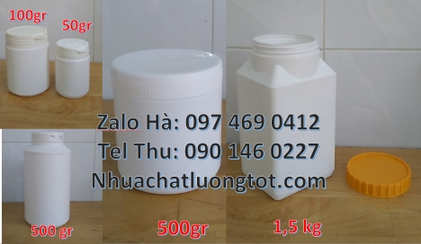 Hũ nhựa trắng 100g đựng hóa chất, Hũ đựng mật ong chúa 200 gram,  hũ 250 gram đựng xí muội, bán sỉ h