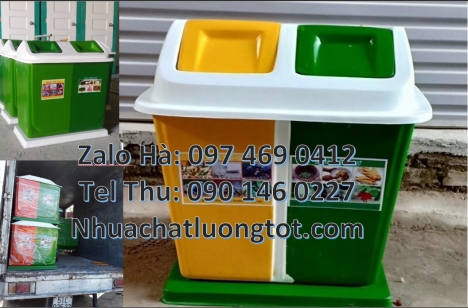 Thùng rác 2 ngăn nắp lật, Thùng rác 3 ngăn bập bênh, Nơi bán Thùng Rác 2 Ngăn giá rẻ, Thùng rác 2 ng