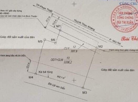 Bán đất mặt tiền đường Huỳnh Thúc Kháng, Mũi Né làm Khách sạn, resort.