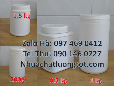 Hũ nhựa trắng 100g đựng hóa chất, Hũ đựng mật ong chúa 200 gram,  hũ 250 gram đựng xí muội, bán sỉ h