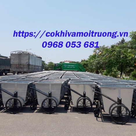 Xe thu gom rác bằng tôn 400-500 lít giá rẻ tại TPHCM