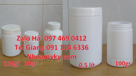 Hũ nhựa 50g, hũ 50g, hũ thủy tinh 100gr, hũ nhựa 100 gr, chai lọ hũ nhựa 100 gr, hũ nhựa đựng mỹ phẩ