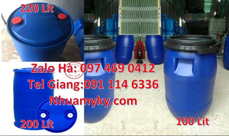 Thùng phuy nhựa 120 lít, Thùng phuy nhựa 220 lít nắp kín, Thùng phuy nhựa 220 lít nắp mở, Thùng phi