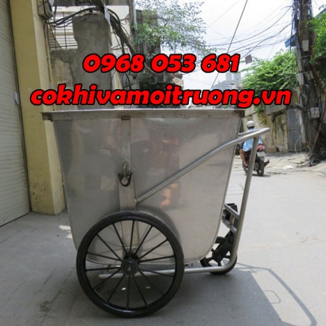 Xe thu gom rác bằng tôn 400-500 lít giá rẻ tại TPHCM