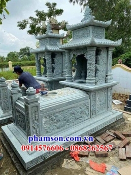 009+ thiết kế lăng mộ hai mái bằng đá đẹp - mộ đá khối ninh bình