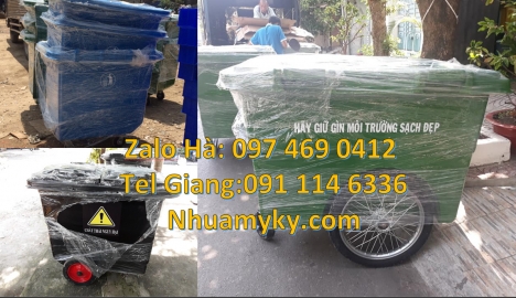 xe chở rác 1000 lít, bán sỉ xe rác 660l Xe chở rác 1000l giá rẻ, Xe rác nhựa composite, Xe gom rác 6