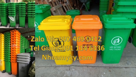 Thùng rác công cộng 240l, Thùng đựng rác 120l, Thùng rác 60l nắp bập bênh, Thùng rác 60l compo
