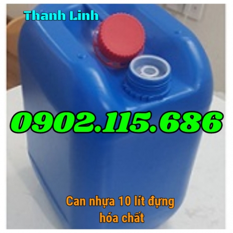 Can nhựa hóa chất, can 10 lít, can nhựa, can nhựa 10 lít trắng, can nhựa 10 lít xanh, can có nắp chố