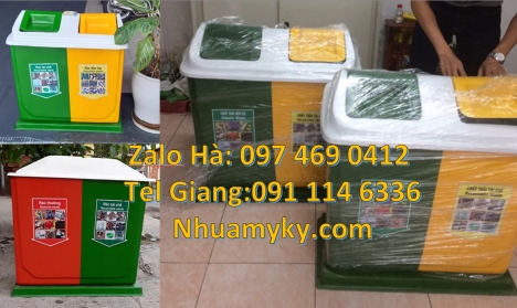 Thùng rác 2 ngăn, thùng rác 3 ngăn, Thùng rác 2 ngăn nắp lật, Thùng rác 3 ngăn bập bênh, thùng rác c