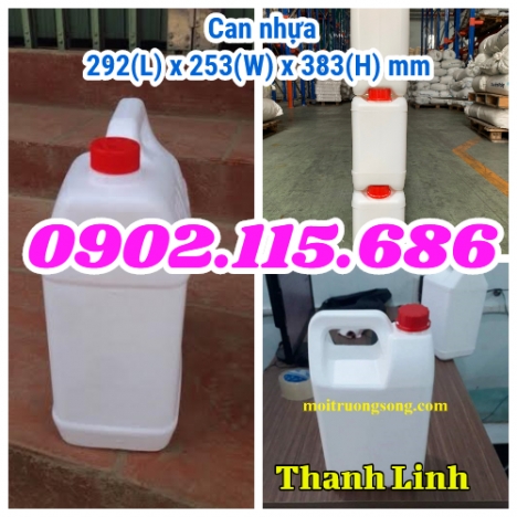 Can nhựa, can hóa chất, can 5 lít, can trắng nắp đỏ, can 5 lít đựng hóa chất, can nhựa công nghiệp,