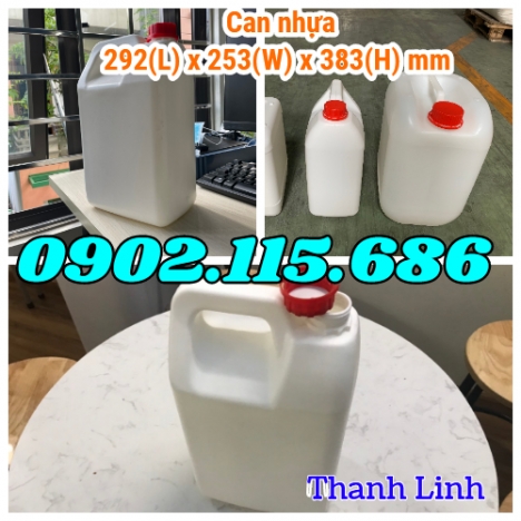 Can nhựa, can hóa chất, can 5 lít, can trắng nắp đỏ, can 5 lít đựng hóa chất, can nhựa công nghiệp,
