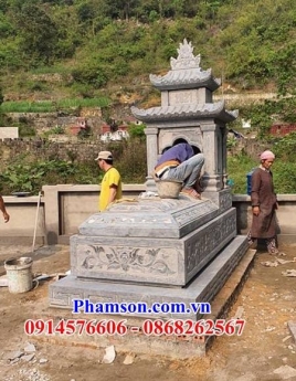 009+ thiết kế lăng mộ hai mái bằng đá đẹp - mộ đá khối ninh bình