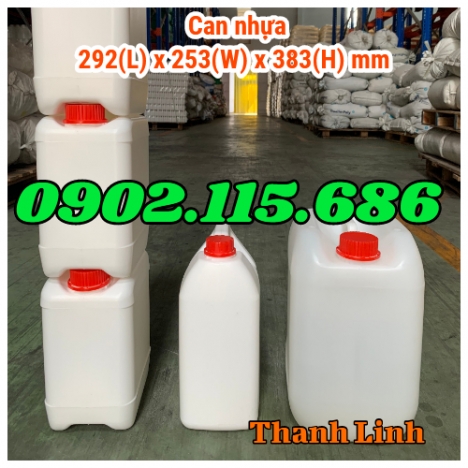 Can nhựa, can hóa chất, can 5 lít, can trắng nắp đỏ, can 5 lít đựng hóa chất, can nhựa công nghiệp,