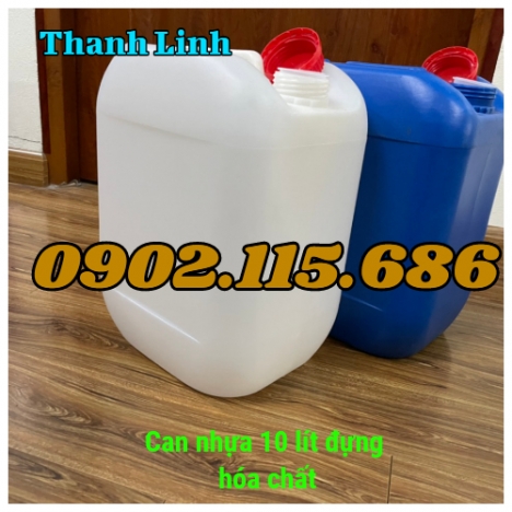 Can nhựa hóa chất, can 10 lít, can nhựa, can nhựa 10 lít trắng, can nhựa 10 lít xanh, can có nắp chố