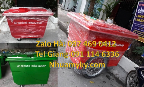 xe chở rác 1000 lít, bán sỉ xe rác 660l Xe chở rác 1000l giá rẻ, Xe rác nhựa composite, Xe gom rác 6