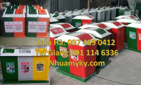 Thùng rác 2 ngăn, thùng rác 3 ngăn, Thùng rác 2 ngăn nắp lật, Thùng rác 3 ngăn bập bênh, thùng rác c