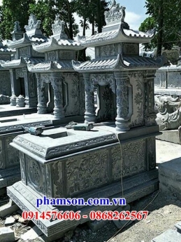 009+ thiết kế lăng mộ hai mái bằng đá đẹp - mộ đá khối ninh bình