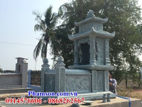009+ thiết kế lăng mộ hai mái bằng đá đẹp - mộ đá khối ninh bình