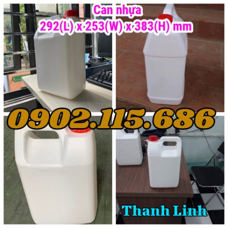 Can nhựa, can hóa chất, can 5 lít, can trắng nắp đỏ, can 5 lít đựng hóa chất, can nhựa công nghiệp,
