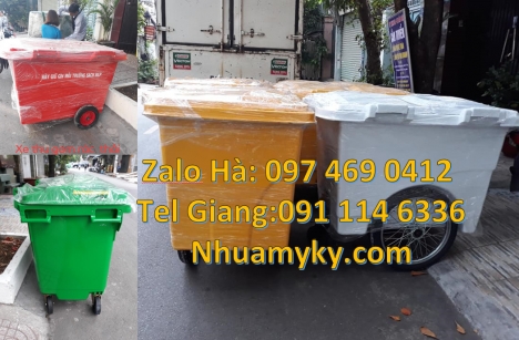 xe chở rác 1000 lít, bán sỉ xe rác 660l Xe chở rác 1000l giá rẻ, Xe rác nhựa composite, Xe gom rác 6