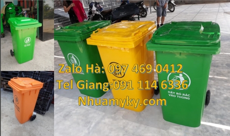 Thùng rác công cộng 240l, Thùng đựng rác 120l, Thùng rác 60l nắp bập bênh, Thùng rác 60l compo