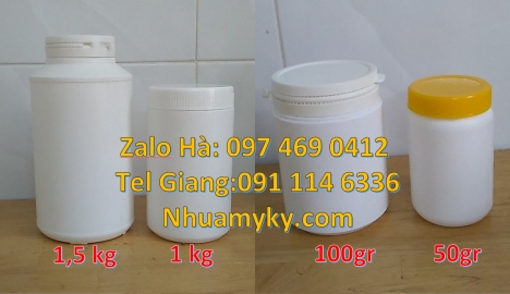 Hũ nhựa pet 50gr, hũ nhựa pet 50 gram, hũ 200g đựng tinh bột nghệ, hũ nhựa 200 gram duy tân, hũ nhựa