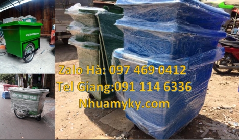 xe chở rác 1000 lít, bán sỉ xe rác 660l Xe chở rác 1000l giá rẻ, Xe rác nhựa composite, Xe gom rác 6