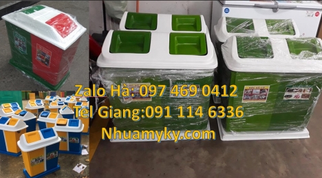 Thùng rác 2 ngăn, thùng rác 3 ngăn, Thùng rác 2 ngăn nắp lật, Thùng rác 3 ngăn bập bênh, thùng rác c