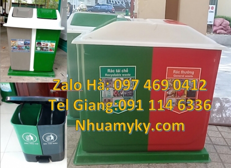 Thùng rác 2 ngăn, thùng rác 3 ngăn, Thùng rác 2 ngăn nắp lật, Thùng rác 3 ngăn bập bênh, thùng rác c