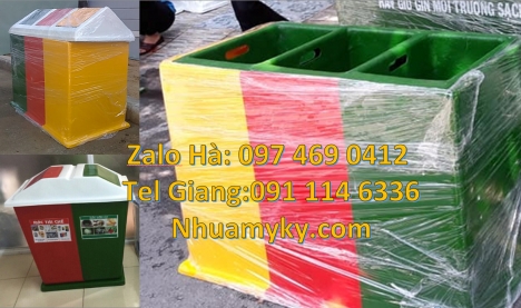 Thùng rác 2 ngăn, thùng rác 3 ngăn, Thùng rác 2 ngăn nắp lật, Thùng rác 3 ngăn bập bênh, thùng rác c