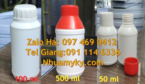 chai nhựa đựng thuốc thủy sản, chai nhựa đựng nông dược, chai nhựa nắp garanti, Chai nhựa giá sỉ 100
