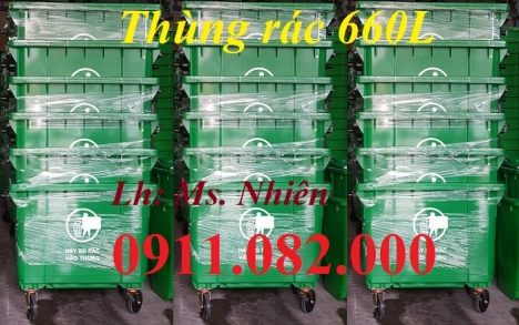 Thùng rác nhựa tại tiền giang- Cung cấp số lượng thùng rác 120l 240l 660l giá rẻ- lh 0911082000