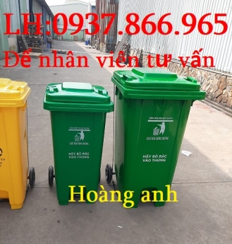 Thùng rác theo thông ty bộ y tế, thùng rác 120l nhựa HPDE, thùng rác trong công viên