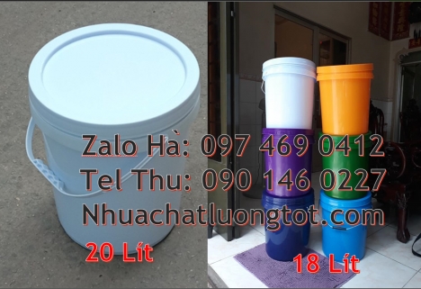 thùng nhựa 19l quai sắt, xô nhựa 3.8 lít đựng nông dược Thùng sơn giá rẻ, Vỏ thùng nhựa đựng sơn 19