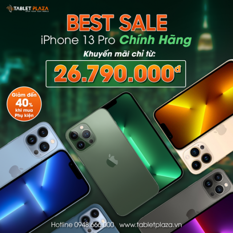 Siêu phẩm Iphone 13 Pro chính hãng giá siêu rẻ tại Tablet Plaza