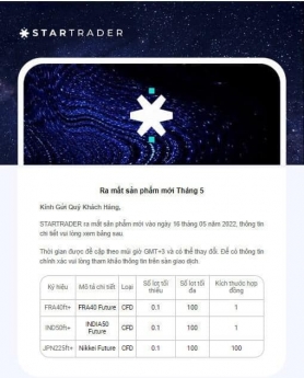startrader sản phẩm mới