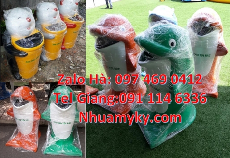 Thùng rác cá chép, thùng rác gấu trúc, thùng rác giá sỉ, thùng đựng rác thải Thùng rác, Th