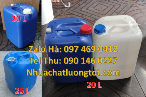 Can 30l vuông xanh can nhựa 20 lít đựng axit, can hdpe 25 lít đựng dầu nhớt, can dẹp 30 lít đựng th