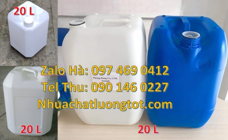 Can 30l vuông xanh can nhựa 20 lít đựng axit, can hdpe 25 lít đựng dầu nhớt, can dẹp 30 lít đựng th